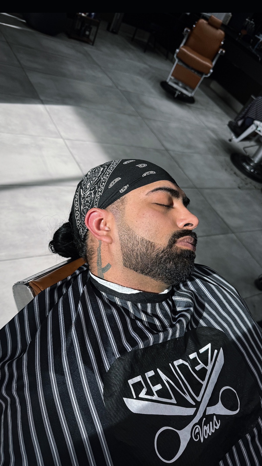 Sculpted beard and sharp line-up